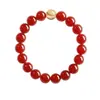 Pulseira de Ágata Vermelha Natural e Citrino para Homens e Mulheres, Pulseira de Sândalo Verde Fantasma Verde, Presente de Dia dos Namorados Aniversário Namorada