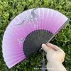 Leque Dobrável Estilo Antigo Transfronteiriço para o Verão, Estilo Chinês, Hanfu, Cheongsam, Leque Pequeno Dobrável de Bambu Portátil para Mulheres