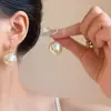 Pendientes de Perla Grandes para Mujer, Gama Alta, Lujo Accesible, Adecuados para Pendientes de Verano 2025 Pendientes Nuevos, Accesorios de Pendientes Blancos