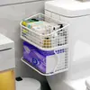 Caixa de Papel Higiênico de Banheiro Montada na Parede Sem Furos Cesta de Armazenamento Suporte de Armazenamento de Papel Higiênico para Banheiro
