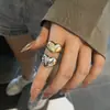 Nuevo Anillo de Corazón de Melocotón Transfronterizo para Mujer Moda Europea y Americana Anillo Ancho de Amor Estilo Punk Anillo Abierto Personalizado para Dedo Índice