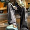 Pantalones Casuales Rectos con Etiqueta Estilo Americano Retro de Pana para Hombre Verano Tendencia Falsos Casuales Pantalones Falsos
