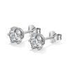 Aretes de Aguja de Plata 925 Chapados en Oro Blanco para Hombre Tendencia Elegantes para Hombre Sencillos Modernos Europeos y Americanos Hip-Hop Nuevo Diamante Solitario