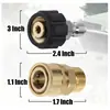 Especial transfronterizo para pistola de agua para lavado de autos de alta presión, manguera de alambre de acero 3/8-M22, conector rápido de cobre vivo 1/2 estándar de EE. UU. rápido