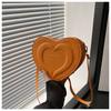 Bolso Pequeño Vintage de Otoño para Mujer 2024 Nuevo Bolso de Hombro Casual Simple a la Moda Bolso Cruzado Texturizado de Moda con Forma de Corazón