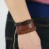 Dropshipping Novo Estilo Conjunto de Três Peças de Acessórios de Mão em Couro Genuíno, Conjunto Simples DIY de Pulseira Trançada Masculina Joias Atacado