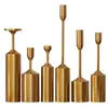 Conjunto de Seis Peças de Metal Luxo Nórdico para Mesa de Jantar de Casamento, Adereços Simples Românticos, Decorações para Jantar à Luz de Velas, Castiçais de Ferro