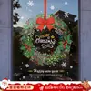 Pegatinas Estáticas de Papá Noel y Árbol de Navidad para Ventanas, Pegatinas para Puertas de Vidrio, Calcomanías para Ventanas, Decoraciones Navideñas, Montaje de Escena