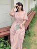 Vestido Simple y Elegante Inno para Mujer Tallas Grandes, Nuevo Estilo Verano, Ceñido a la Cintura, Vestido con Estilo 262626
