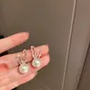 @Procesando Artículos Pendientes de Conejito Estilo Dulce Coreano Moda Flor de Perla Dibujos Animados Lindos Pendientes Venta al por Mayor