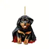 Acrílico Creativo Guapo Cachorro Colgante Decoración para Coche Colgante Plano Colgante Llavero para Equipaje Accesorios para Bolsa