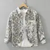 7303 Camisa de Manga Larga Estampada de Moda Estilo Japonés Fresca Versátil Casual Holgada Ropa para Hombre Venta al por Mayor