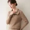 Nuevo Jersey de Punto Grueso de Lana para Mujer 2026 Otoño/Invierno, Cuello Alto, Media Cremallera, Tejido de Cable de Cachemir, Holgado