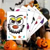 Pegatinas de Calabaza de Halloween Transfronterizas de Amazon con Expresiones Divertidas, Pegatinas de Tatuaje, Decoraciones Faciales, Pegatinas de Tatuaje para Fiesta