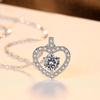 Collar de plata esterlina s925 chapado colgante en forma de corazón circonita micro incrustada joyería collar simple personalizado regalo de San Valentín para mujeres