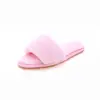 Zapatos de felpa con base de tendón de viscosa para mujer otoño e invierno Nuevos zuecos de punta abierta color caramelo macarrón fabricante de pantuflas de felpa en stock
