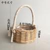 Cesto de Flores Tecido à Mão, Arranjo Floral, Cesto Pequeno, Palha de Rattan, Vaso de Flores Pastoral para Plantio de Suculentas, Vela para Presente