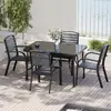 Mesa y Sillas de Madera y Plástico para Patio Exterior Combinación de Mesa y Sillas para Cafetería de Ocio Mesa y Sillas de Comedor de Ocio para Balcón al Aire Libre Jardín