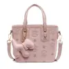 Bolso Canasta Tote Versátil Súper Popular Estilo Coreano para Mujer Modelo Nuevo 2026 Estilo Cotidiano Bolso Cubo Estampado Bolso de Hombro Cruzado
