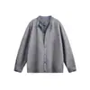 Yidao Roupas Vintage 2026 Outono Novo Estilo Casual Retro Japonês Cardigan Jaqueta Tricotado Patchwork Xadrez Falso Duas Peças
