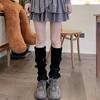 Estilo Harajuku Chica Picante Y2K Calentadores de Piernas de Punto Rasgados Calcetines de Media Pantorrilla Calcetines Holgados Calcetines de Conformación de Piernas de Color Sólido para Mujer Otoño e Invierno