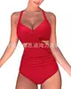 Maiô 2023 Estilo Europeu e Americano Comércio Transfronteiriço Novo Estilo Cruzado Patchwork Multicor Roupa de Banho Amazon Costas Nuas Justo ao Corpo