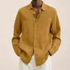 Sitio web independiente, Wish, Amazon superventas comercio exterior cuatro estaciones manga larga cuello camisero holgada botones camisa de hombre desde la fábrica de origen