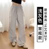 Macacão Bordado Azul Marinho Feminino Verão Novo Cintura Alta Solto Emagrecimento Caimento Relaxado Estilo Americano Secagem Rápida Calça Wide Leg