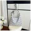 Bolsa de Hombro Tote de Lunares Franceses Estilo Coreano Verano 2026, Bolso de Mano Grande de Capacidad Casual Lindo Estilo Japonés