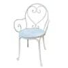 Conjunto de Mesa e Cadeira de Ferro para Varanda Interna, Conjunto de Mesa e Cadeira de Ferro para Pátio Externo e Jardim, Mesa Redonda, Conjunto de Três Peças para Mesa e Cadeira de Loja de Chá com Leite