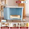 Caja de almacenamiento para mascotas con doble puerta, caja de arena para gatos, caja de almacenamiento con tapa, cama a prueba de polvo para gatos y perros, suministros para mascotas apilables de múltiples capas