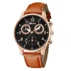 Comercio exterior reloj de cuarzo para hombre de negocios casual de tres ojos falsos con correa caja de regalo de tres piezas reloj de pulsera al por mayor