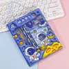 Conjunto de seis peças de material escolar infantil estilo inflável tridimensional de desenho animado, caixa de presente de lápis para estudantes de alta aparência, pequeno presente para o início das aulas e feriados