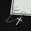 Suministro Exclusivo Transfronterizo de Pendientes Apilables de Moda Estilo Coreano y Cadenas para Orejas, Pendientes y Clips para Orejas Cruzados Versátiles de Estilo Callejero Harajuku