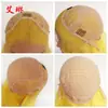 Comércio exterior cabelo amarelo longo liso fibra química renda touca metade à mão crochê fábrica de perucas atacado uma geração de cabelo