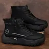 Sapatos masculinos de fronteira, nova tendência da moda de inverno, botas de pai forradas com lã, botas Martin, forradas com lã, quentes, botas de neve de cano alto