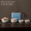 Tetera de Cerámica Celadón Kiln Ru con Tapa de Mano y Taza, Juego de Té Cerámico Antiescaldante con Diseño Agrietado, Adecuado para Preparación de Té en Porcelana Ru Individual, Uso Doméstico