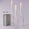 Adereços de Casamento Transfronteiriços, Castiçais de Acrílico Cristal Transparente, Castiçais Ornamentos para Decoração de Mesa de Hotel Salão de Banquetes