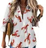 26 Europeu e Americano Amazon Comércio Exterior Transfronteiriço Verão Novo Estilo Impressão Digital 3D Manga Longa Solto Casual Cardigã Camisa Feminina