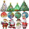 Layout de Festa com Balões de Natal Papai Noel Boneco de Neve Alce Filme de Alumínio Inverno Bengala Grande Natal Atacado Balão