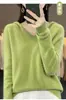 26 Outono Inverno Novo Suéter com Capuz 100% Lã Feminino Primeira Linha Pronto para Vestir Moletom Tricotado Camada Base Solta Suéter de Caxemira Feminino