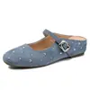 Novo Estilo Aumento de Altura Interna Brisa Retro Quadrado Rivet Mary Jane Sapatos Femininos 2025 Novo Fundo Macio com Saia Sapatos de Camada Única