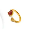 Nuevo Anillo de Zirconia de Temperamento de Lujo Ligero Transfronterizo Europeo y Americano Alto Sentimiento para Mujer Acero de Titanio Oro de 18k Anillo Abierto Venta Directa