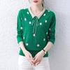 Comércio exterior exportação novo suéter de bolinhas com gola boneca retrô literária feminina que reduz a idade blusa de base de tricô Suéter feminino