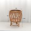 Maceta Tejida Estilo Escandinavo Imitación Ratán Soporte para Flores Triángulo Sala de Estar de Pie Balcón Cesta de Flores de Bambú Planta Interior Madera Maciza