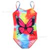 Novo Feminino Tie-dye Swimsuit Estilo Borboleta Swimsuit Crianças Hot Spring Clothing Biquini Comércio Exterior Conjugado Europa e América