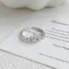 Anillo de Zirconia Floral Fresco Estilo Bosque con Diseño de Nicho, Lujo Ligero, Personalidad Única, Versátil para el Uso Diario, Joyería Suave de Extremo Abierto