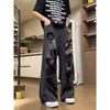 Jeans de diseño desgastado estilo americano para hombre, pantalones anchos retro de moda para la calle, largos hasta el suelo, pantalones ligeros de verano