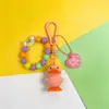 Llavero de Patito Amarillo Flocado de Dibujos Animados para Niñas, Colgante Lindo para Bolso, Adorno de Correa de Mano de Patito, Pequeño Regalo