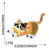 Patche de Bordado Autoadesivo de Gatinho Desenho Animado Fofo e Divertido para DIY em Copo de Água, Acessórios de Roupa, Mala, Tecido para Bordado